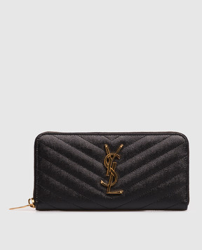 Saint Laurent Black leather wallet with monogram logo 358094BOW01