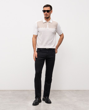 Stefano Ricci White polo with silk K818109P31F26175