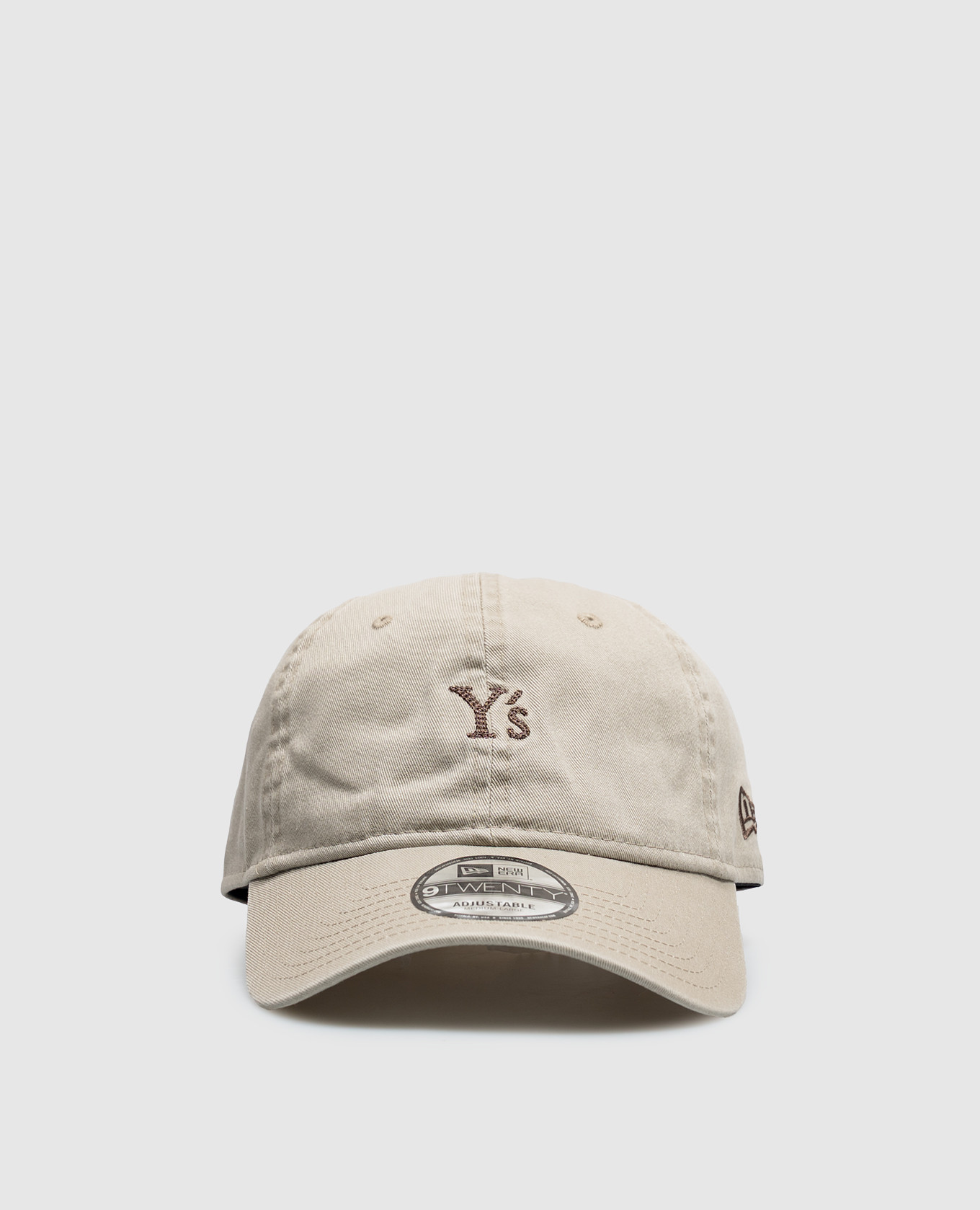 Beige cap with embroidered monogram