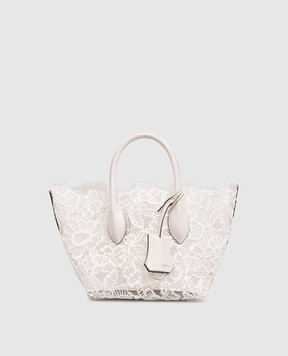 Ermanno Scervino White floral tote bag with keychain D483S416PYV