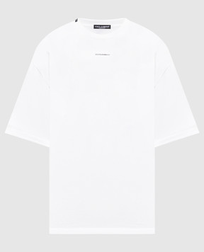 Dolce&Gabbana White T-shirt with contrast logo G8PB8TG7PYR