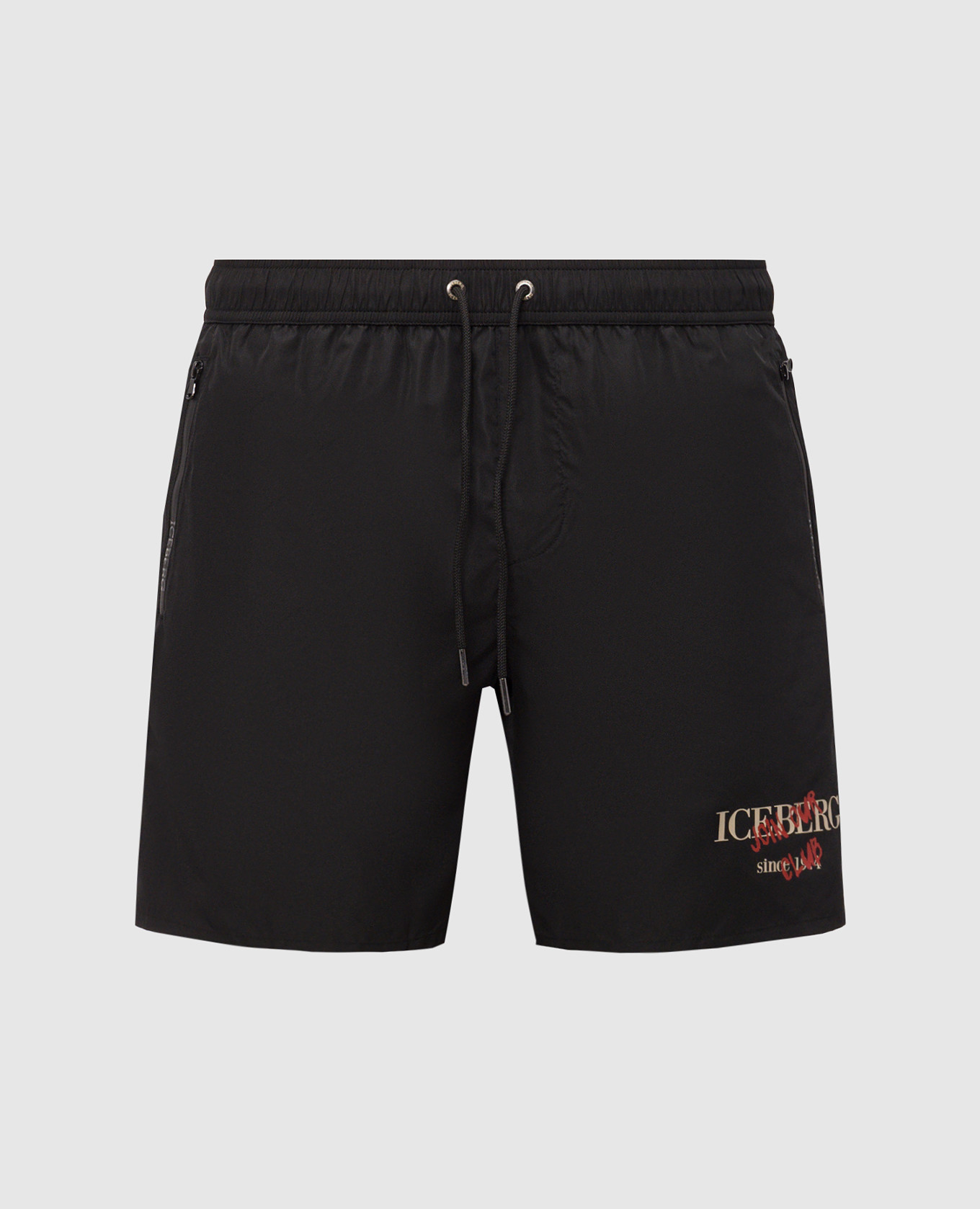 Black logo print swim shorts
