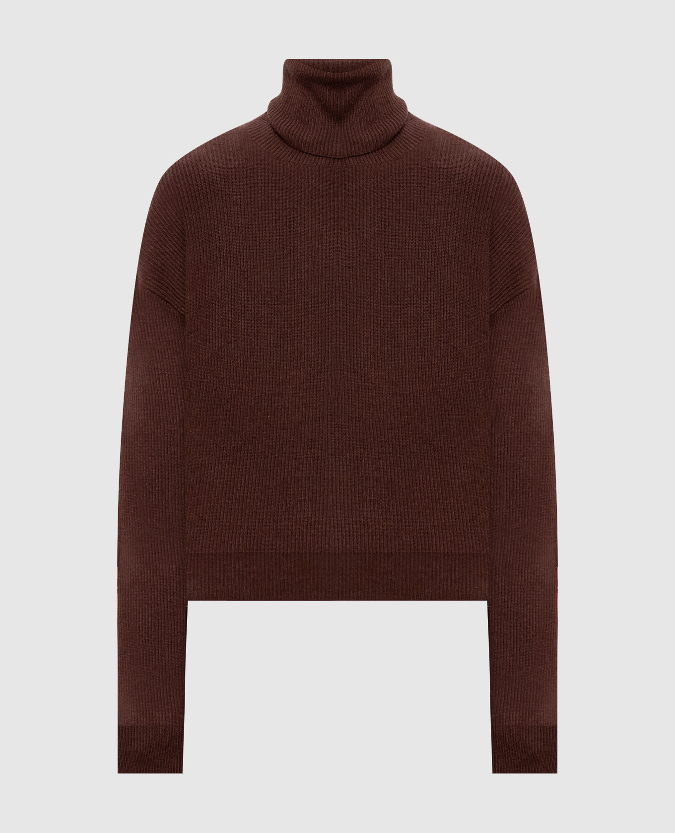 Brown wool, cashmere and silk sweater