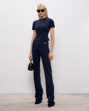 Vetements Blue cropped T-shirt with print WE76TR547N