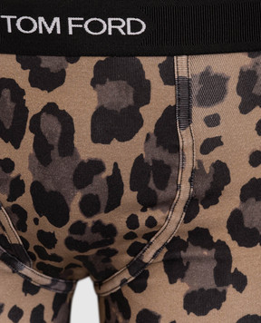 Tom Ford Brown leopard print boxer briefs T4LC31110