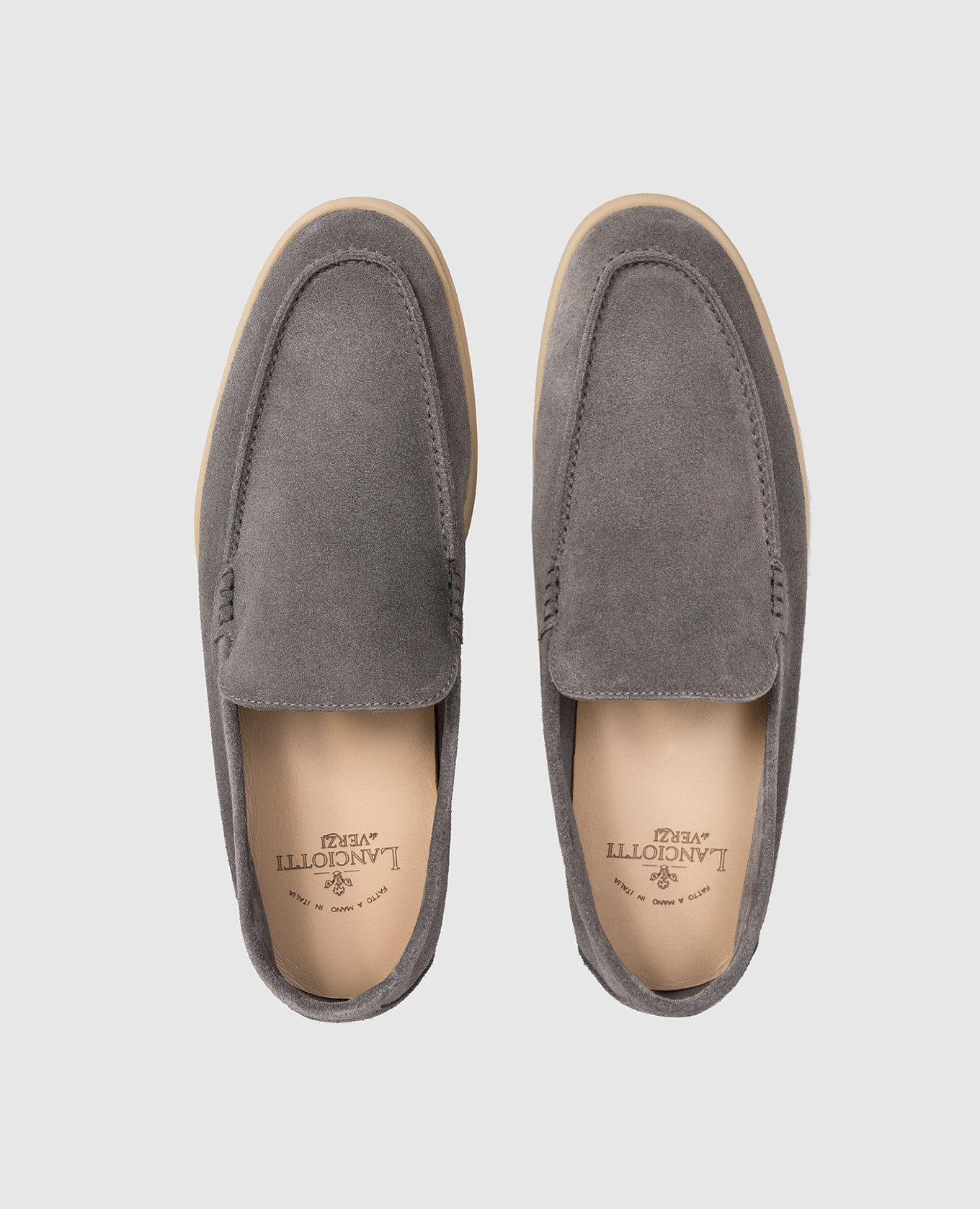 FELIX gray suede loafers Lanciotti De Verzi 4