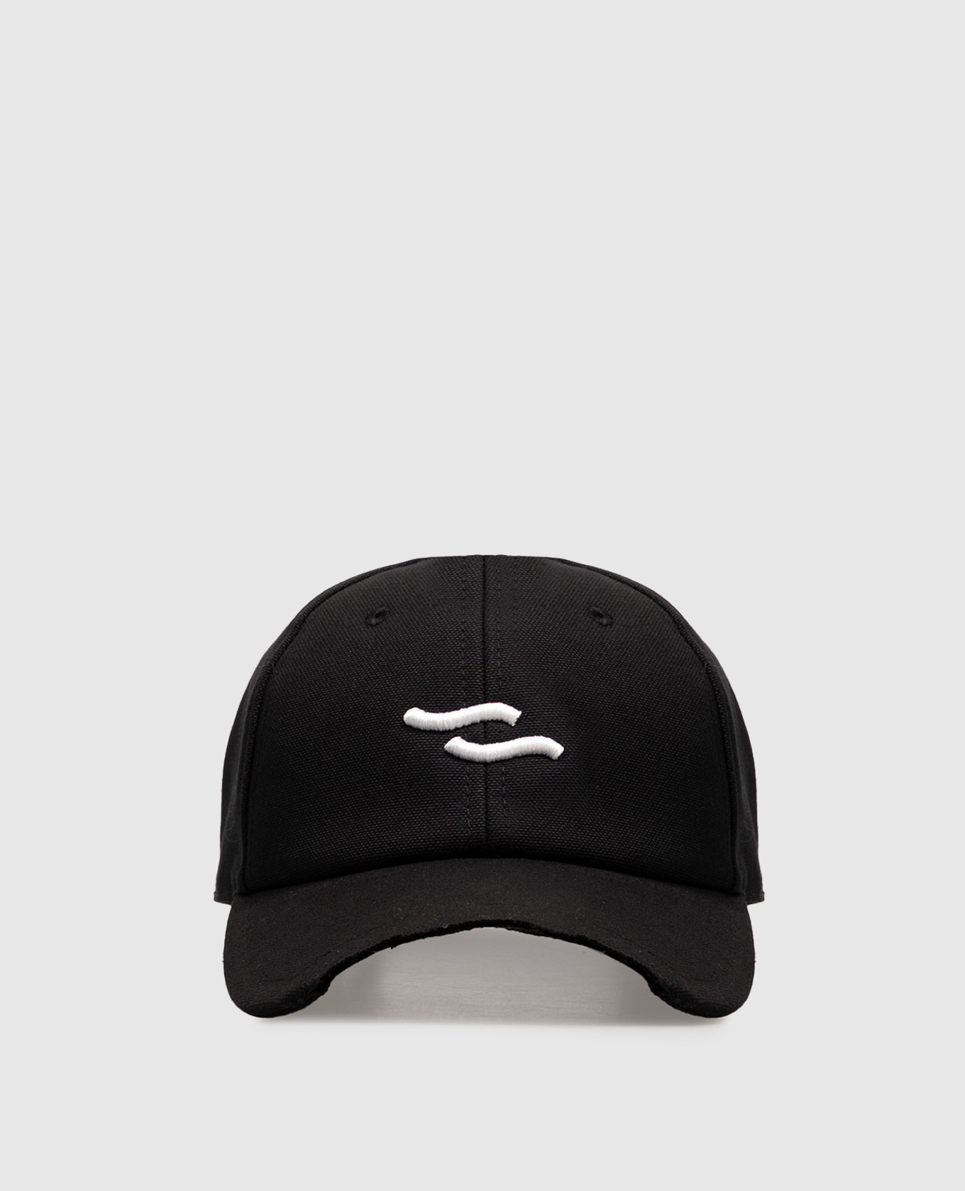 Black cap with embroidered emblem
