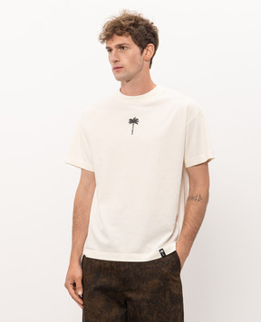 Palm Angels Ivory T-shirt with print PAMAA001JR008