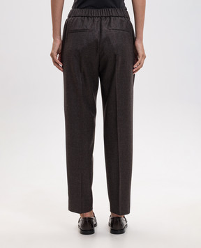 Peserico Brown wool pants with lurex A04072Z03359
