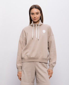 Brunello Cucinelli Beige sweatshirt with logo patch MG927VT404