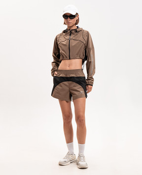 Balenciaga Brown shorts with logo print A002BCTUO41