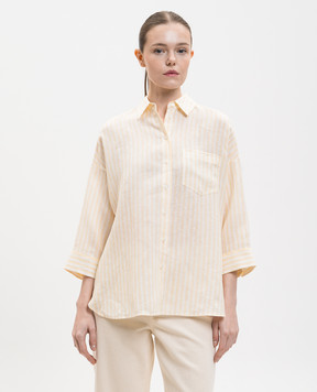 Max Mara Weekend Yellow PANETTO striped linen shirt WKDPANETTO