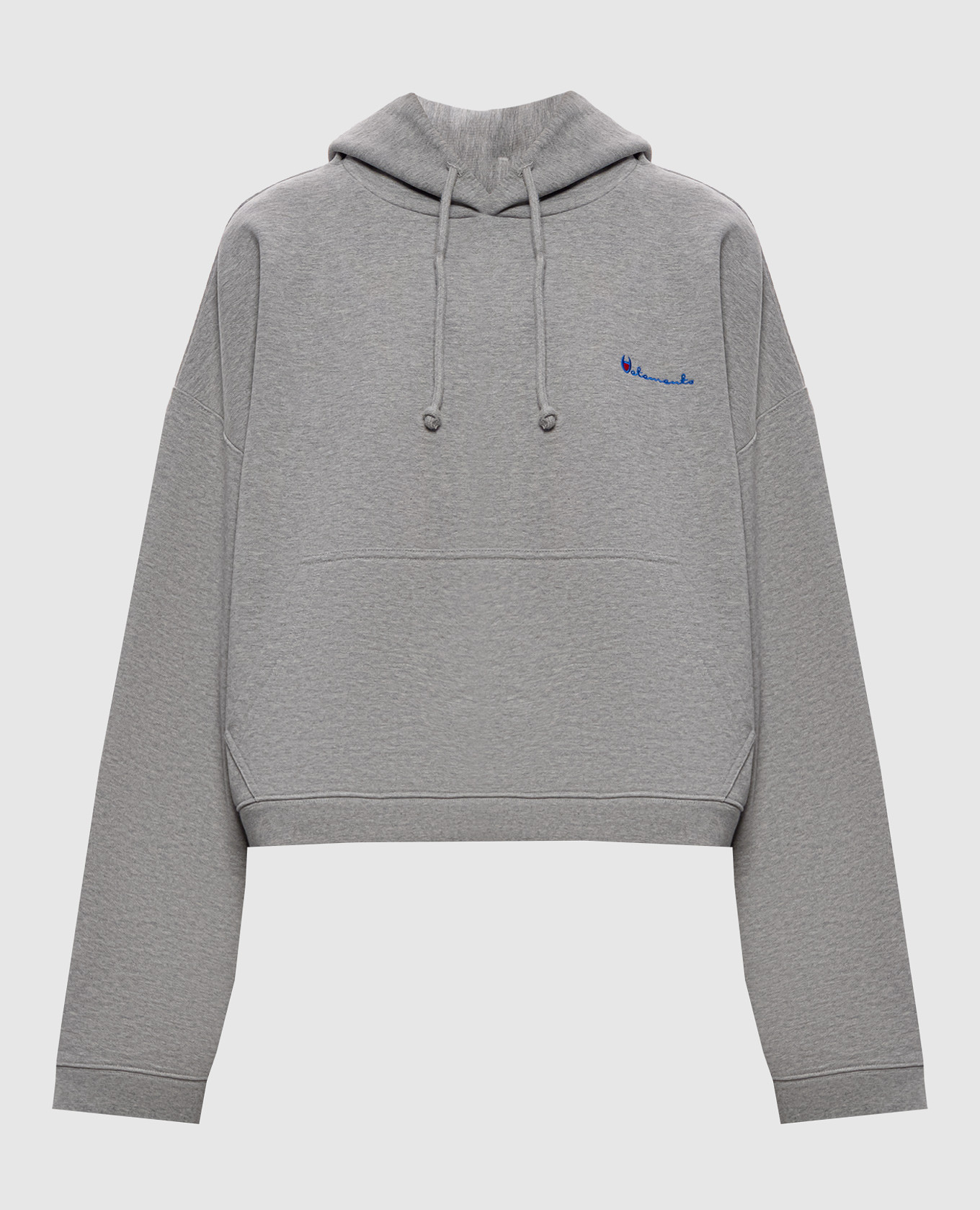 Grey reversible hoodie with logo embroidery