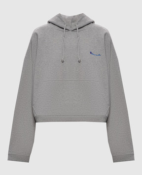 Vetements Grey reversible hoodie with logo embroidery MH27HD223G