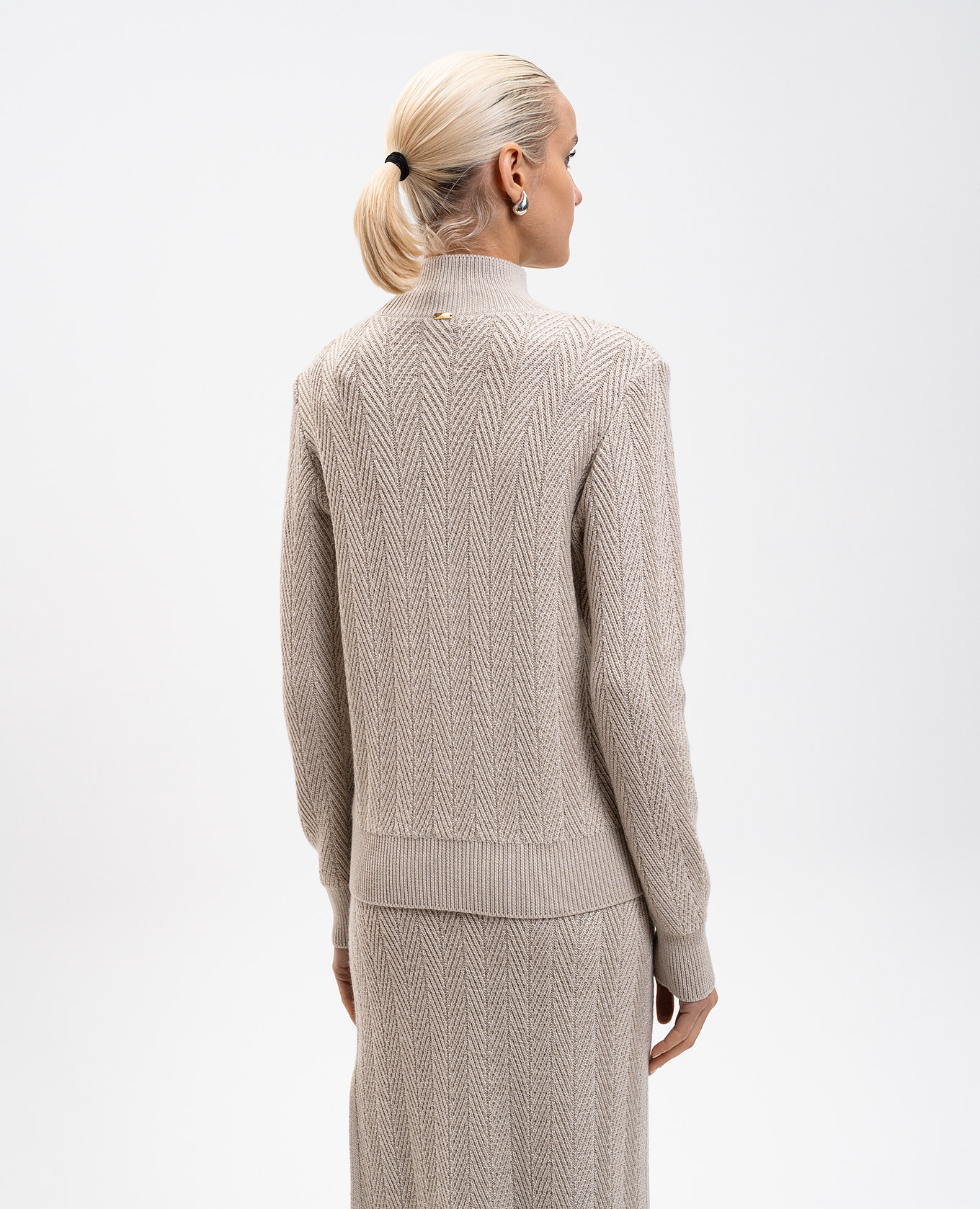 Beige wool sweater with a pattern Herno 4