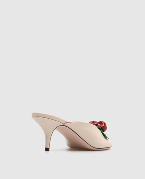 Valentino Beige leather mules Cherry 8W2S0NY3TGE