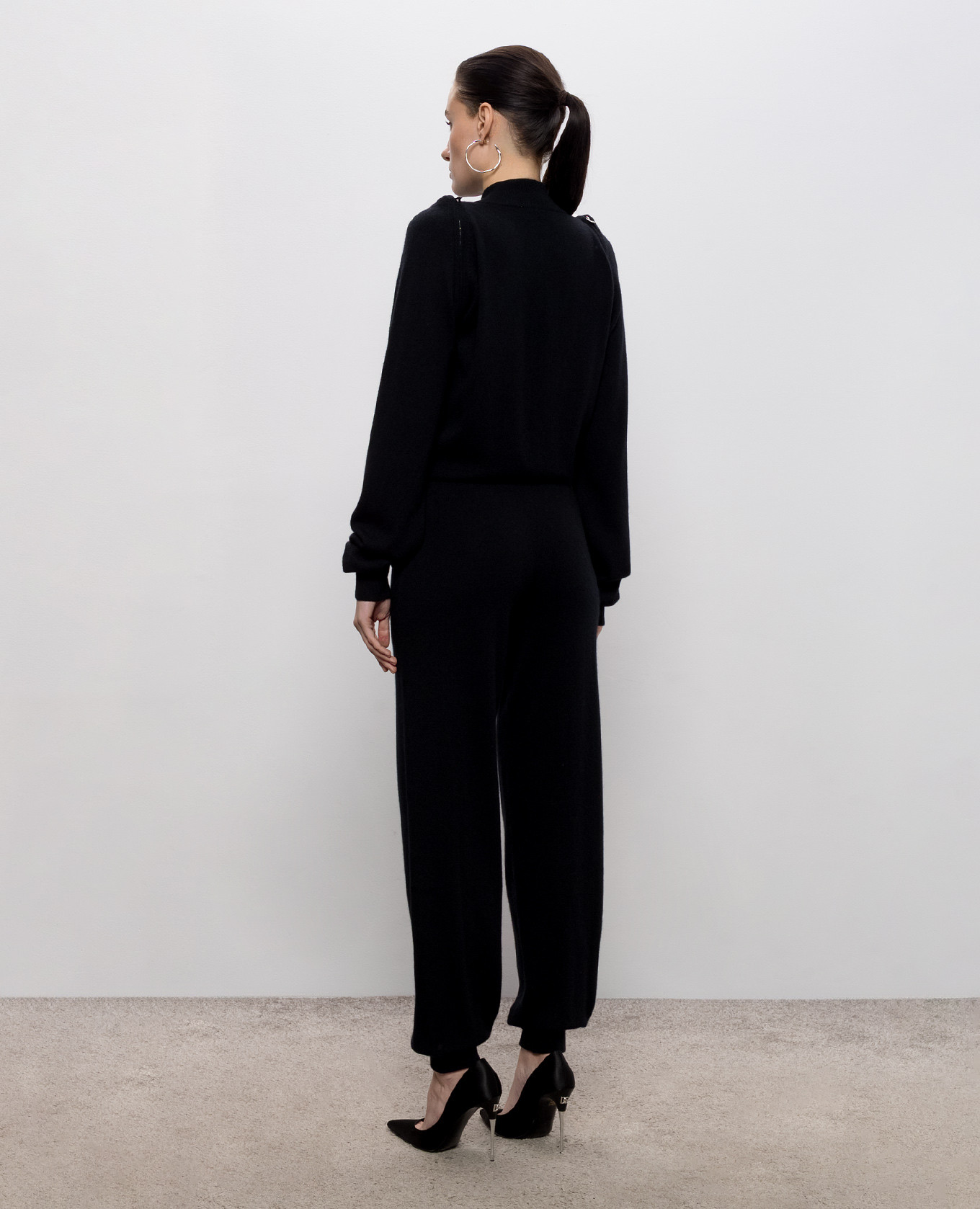 Black cashmere jumpsuit Jacob Lee 3