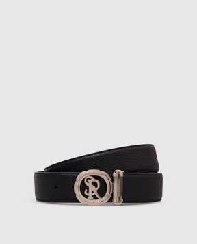 Stefano Ricci Blue leather belt with monogram N382VDC527P
