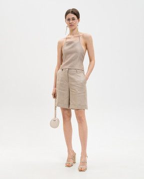 Peserico Beige linen top with open back S0820401921