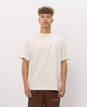 Palm Angels Ivory T-shirt with Palm branded print PAMAA008JR001