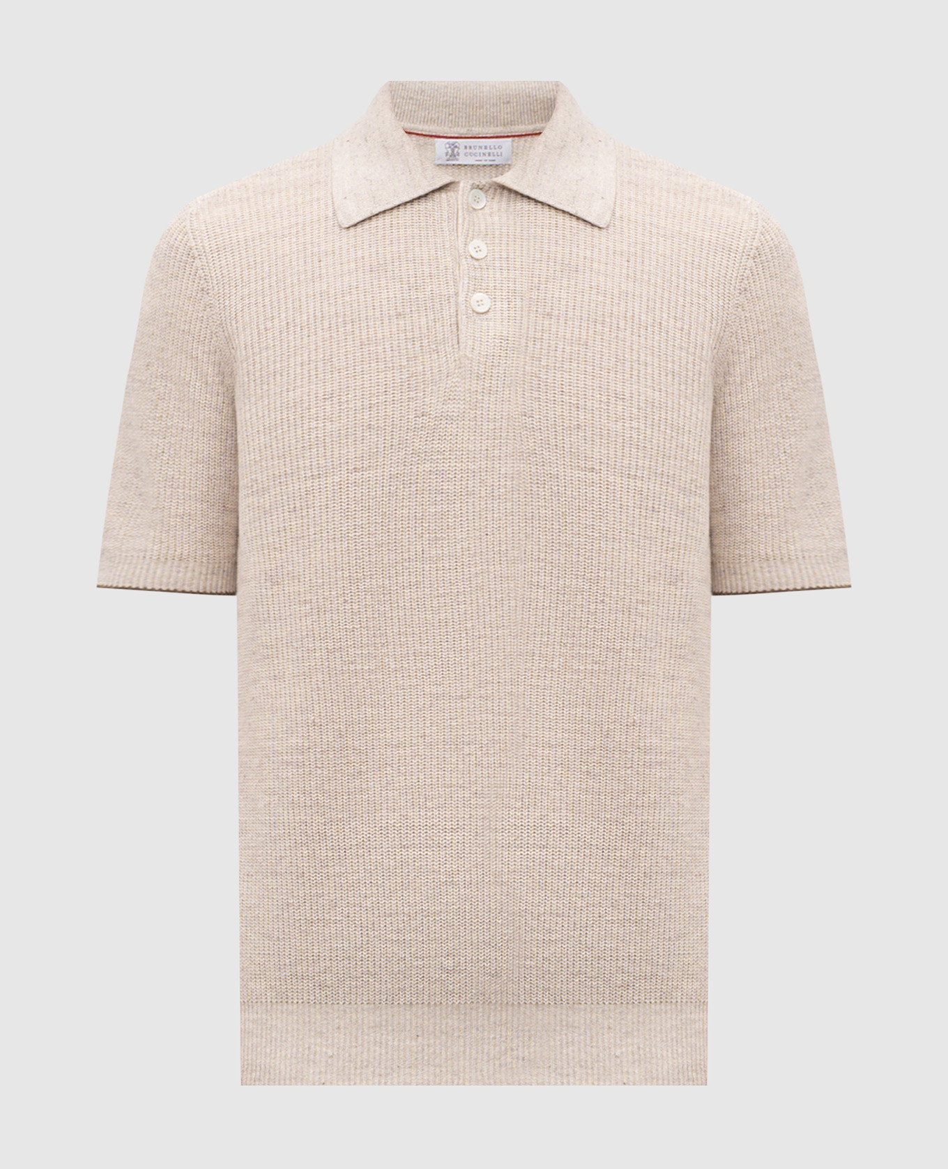 Beige polo with linen