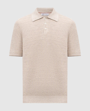 Brunello Cucinelli Beige polo with linen M2L707715