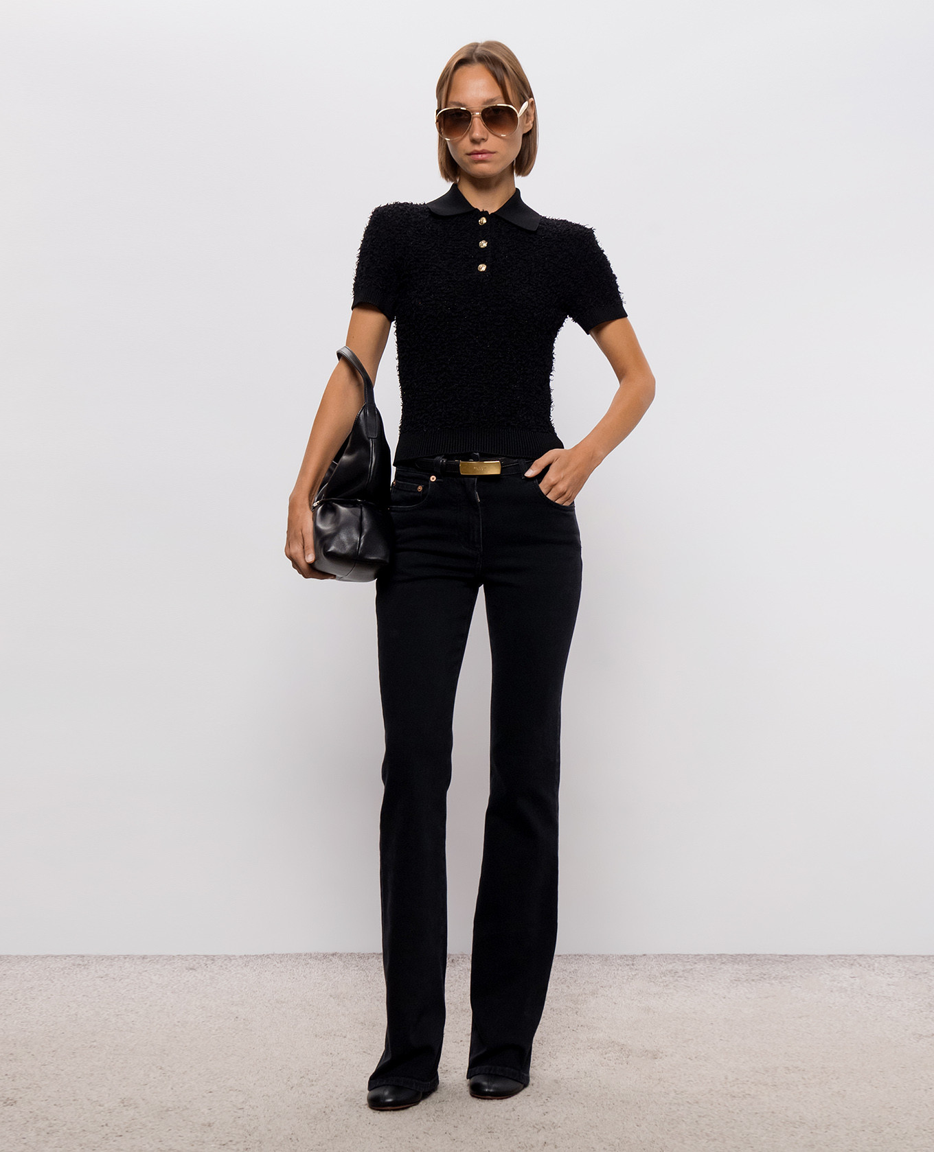 Black tweed polo Balmain 2