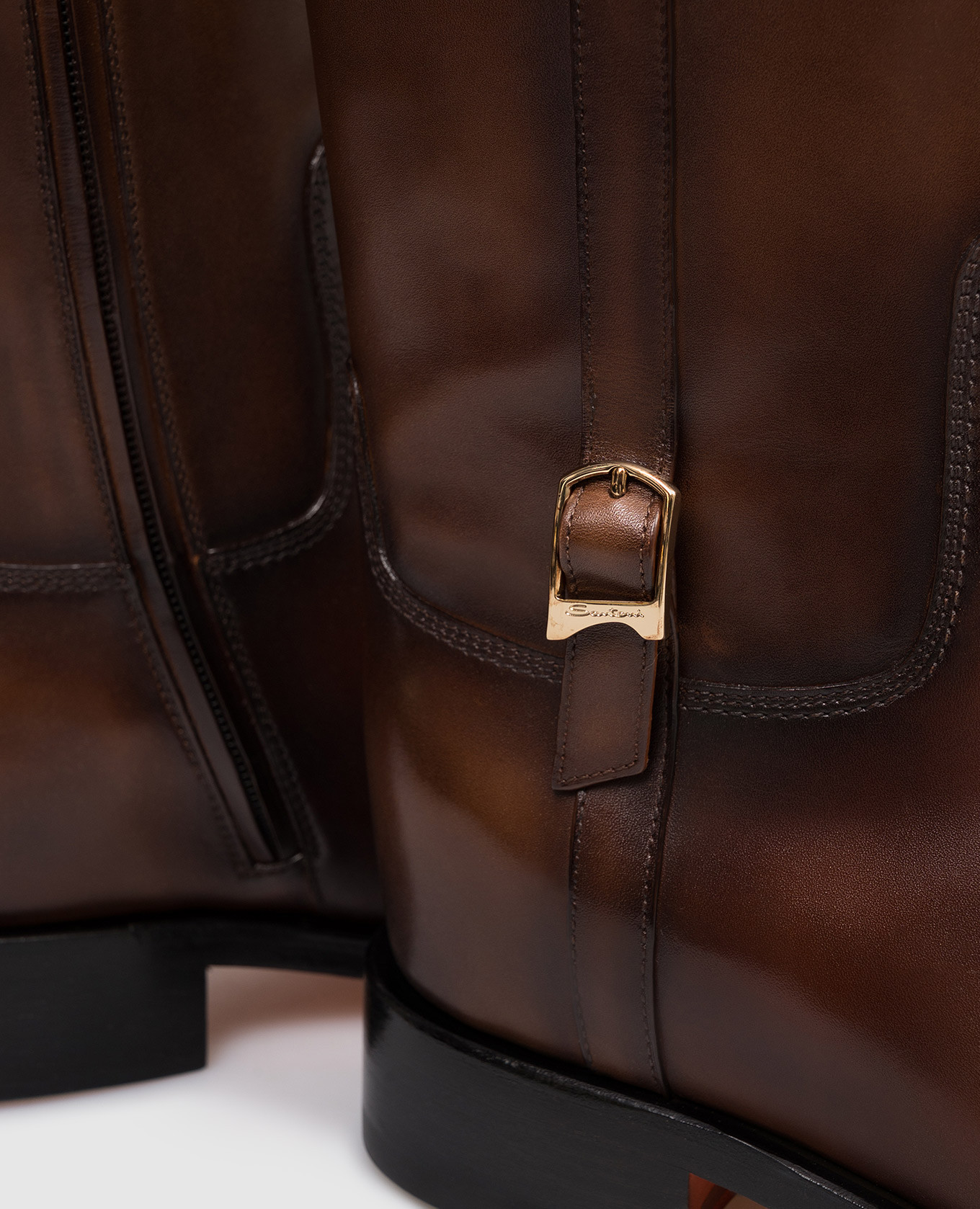 Brown leather boots Santoni 5