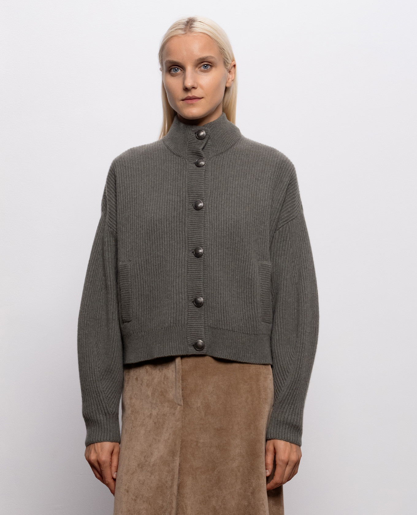 Green cashmere cardigan Brunello Cucinelli 3