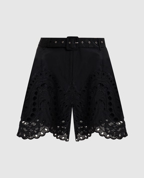 Charo Ruiz Dune black shorts with belt 263500