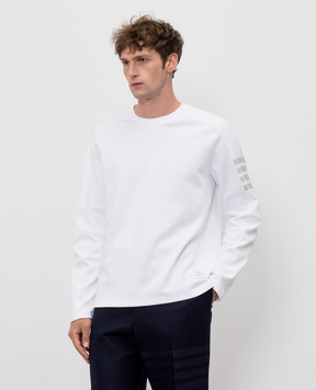 Thom Browne White jumper with branded stripes MJS245A07323