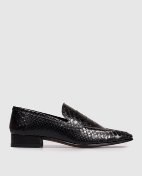 Paris Texas ALAIN black leather loafers with reptile leather embossing PX1898XPTAC