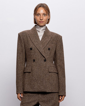 Brunello Cucinelli Brown double-breasted jacket with wool MD0027246