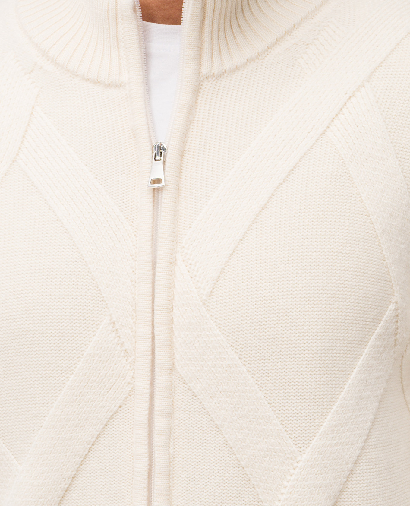 White merino wool cardigan Cashmere&Whiskey 5
