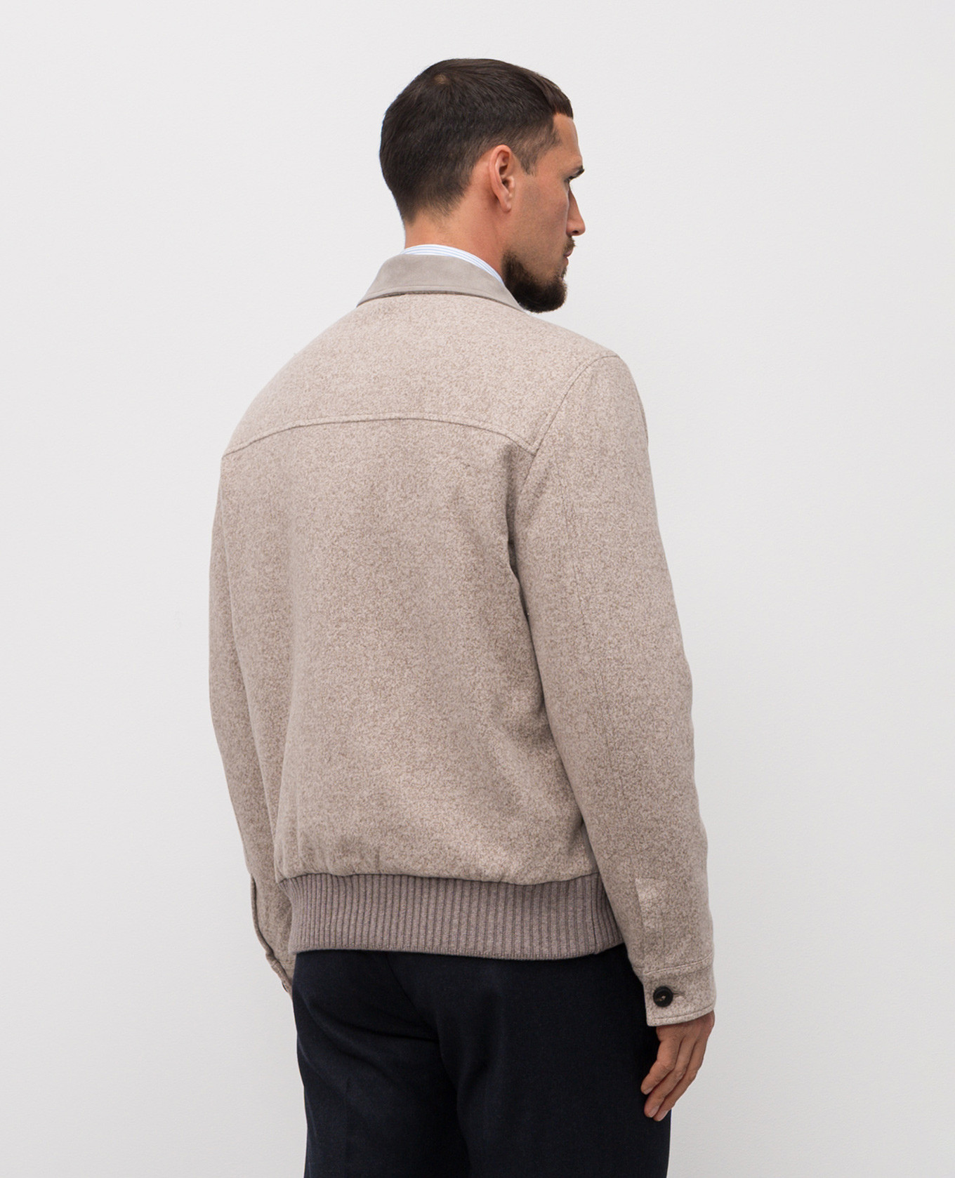 

Beige jacket with wool CAPOBIANCO