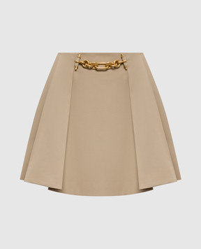 Balmain Beige mini skirt with chain GF1LBB34CG43