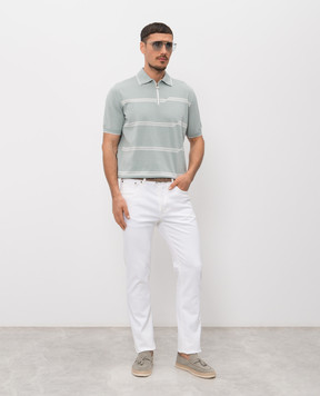 Stefano Ricci Green striped polo shirt K616435P31F26105