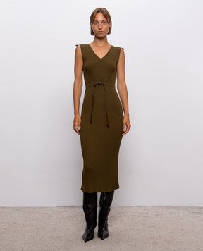 Max Mara FADO khaki ribbed dress MXMFADO