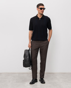 Bertolo Cashmere Brown linen pants 611625