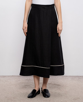 Agnona Black linen skirt TG1108YU3034