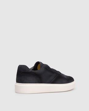 Doucal's Blue suede sneakers with logo DU3146HAXEUY260