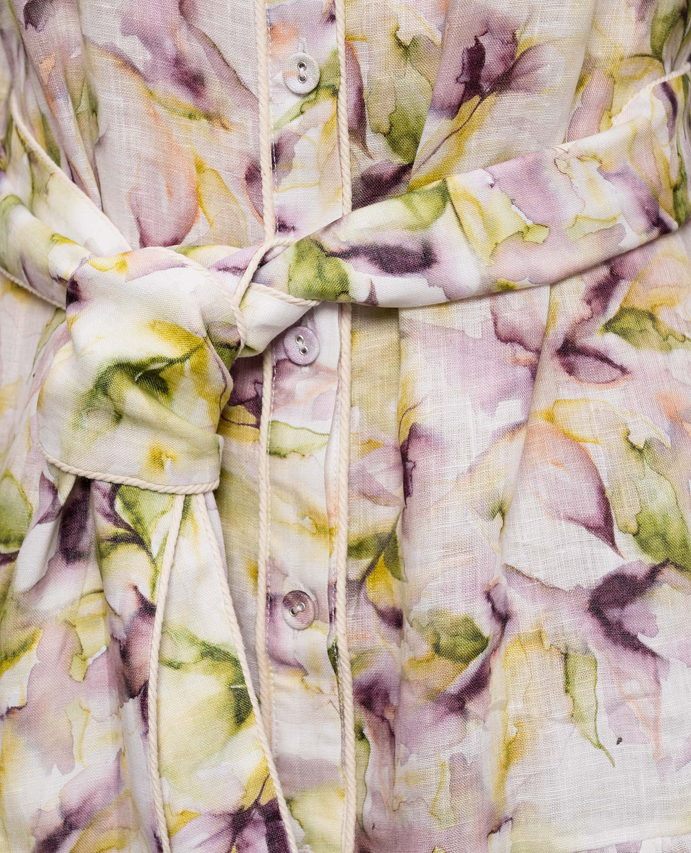 

Rianne watercolor print linen dress Christy Lynn, White