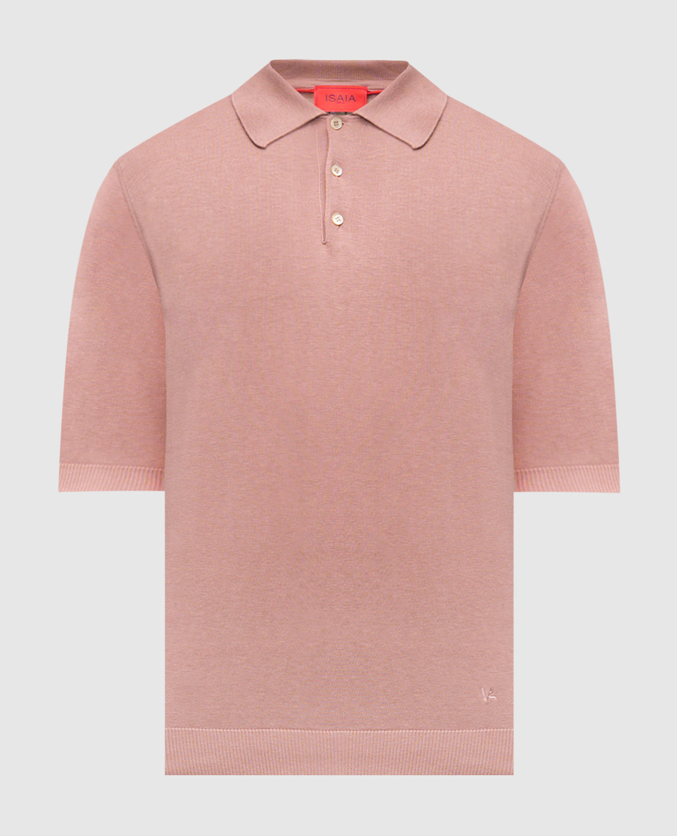 Pink silk polo shirt