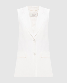 Peserico White vest with monil chain A0303203183