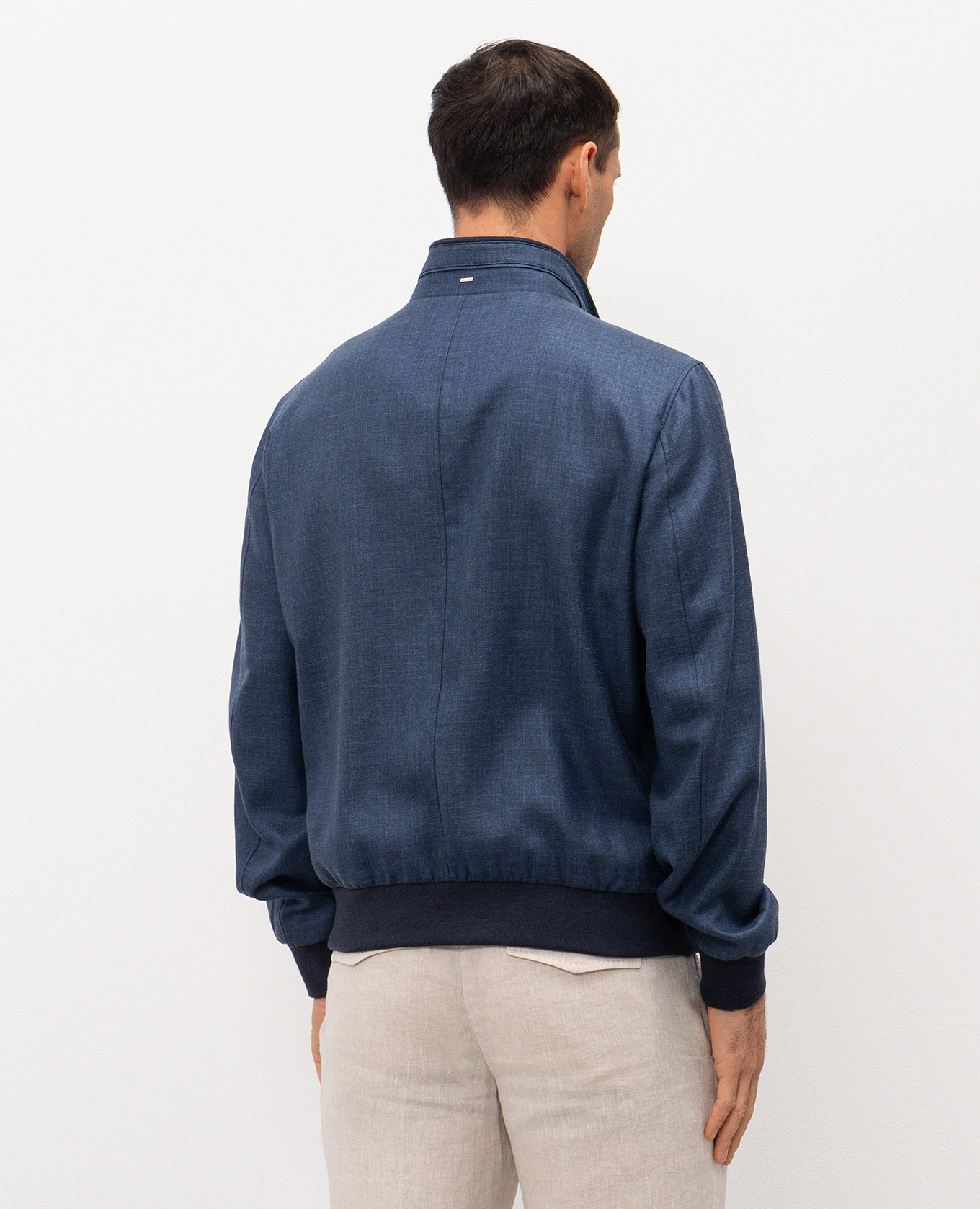 Blue wool, silk and linen jacket Stefano Ricci 4
