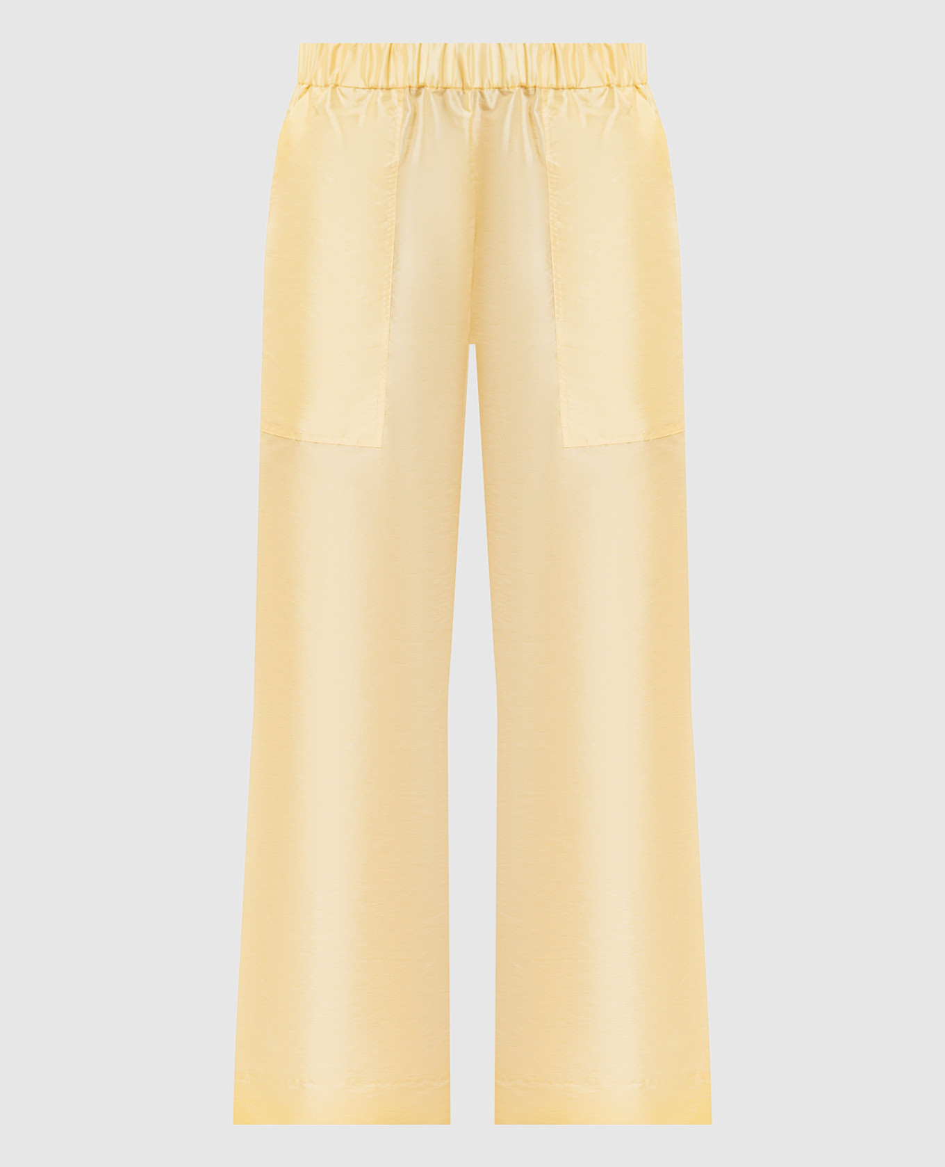 Pantalon à enfiler en taffetas jaune Arden