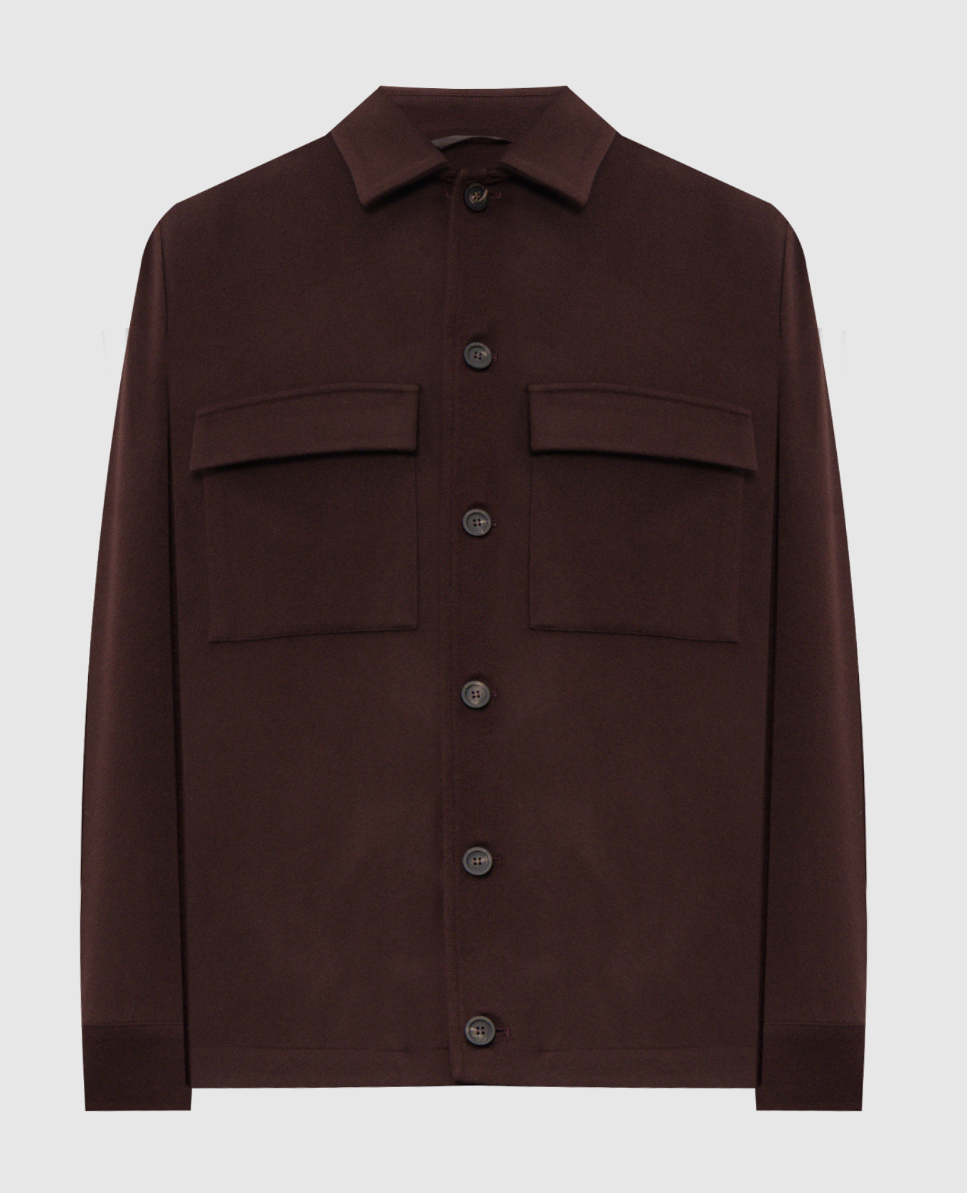 Burgundy wool and cashmere shirt jacket