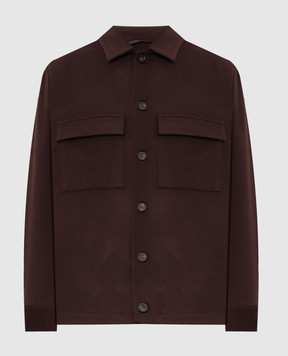 Peserico Burgundy wool and cashmere shirt jacket R52255D00172