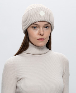 Yves Salomon SKI Beige wool and cashmere hat 24WKA019XXMALC
