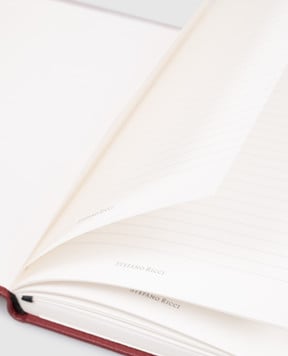 Stefano Ricci Burgundy leather notebook with textured logo PA2SRPVTD